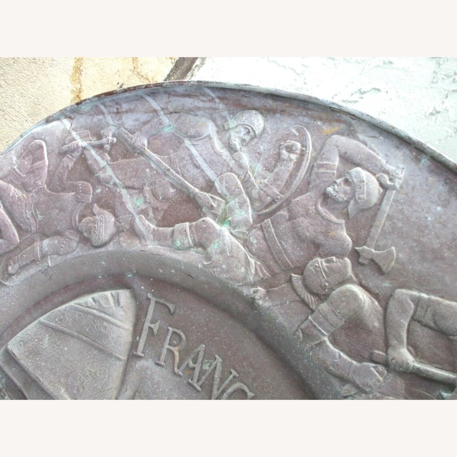 Antique French Renaissance Repoussé Copper Plaque - image-9