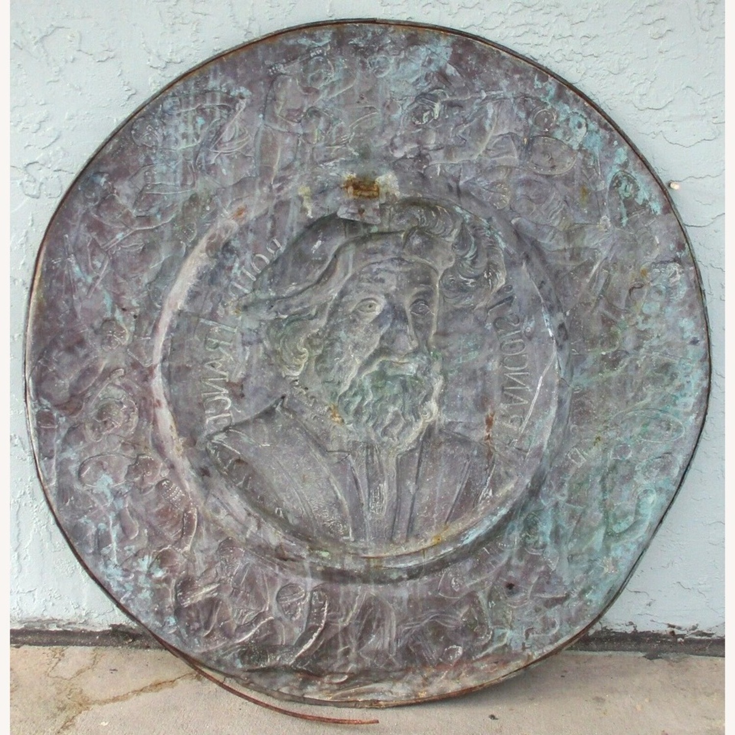 Antique French Renaissance Repoussé Copper Plaque - image-10