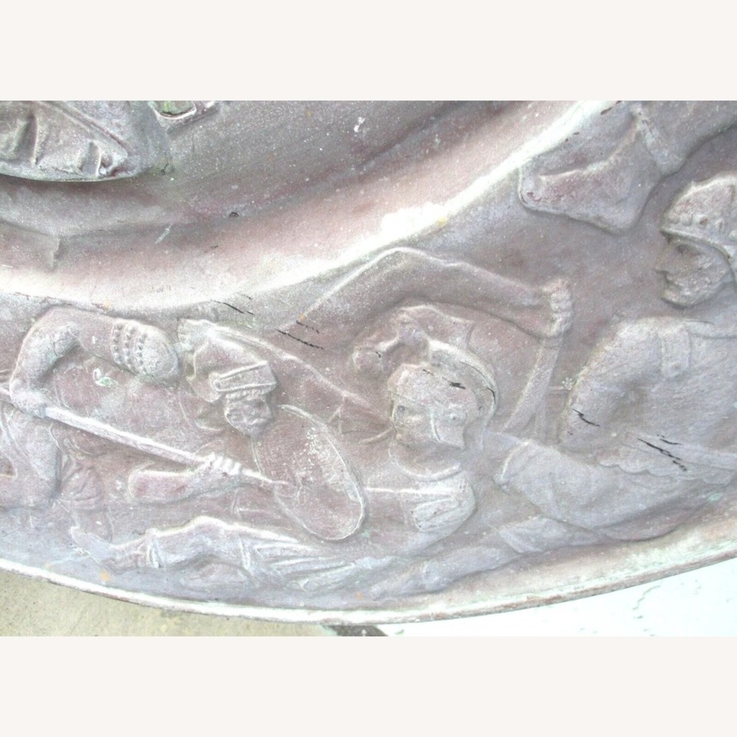 Antique French Renaissance Repoussé Copper Plaque - image-7