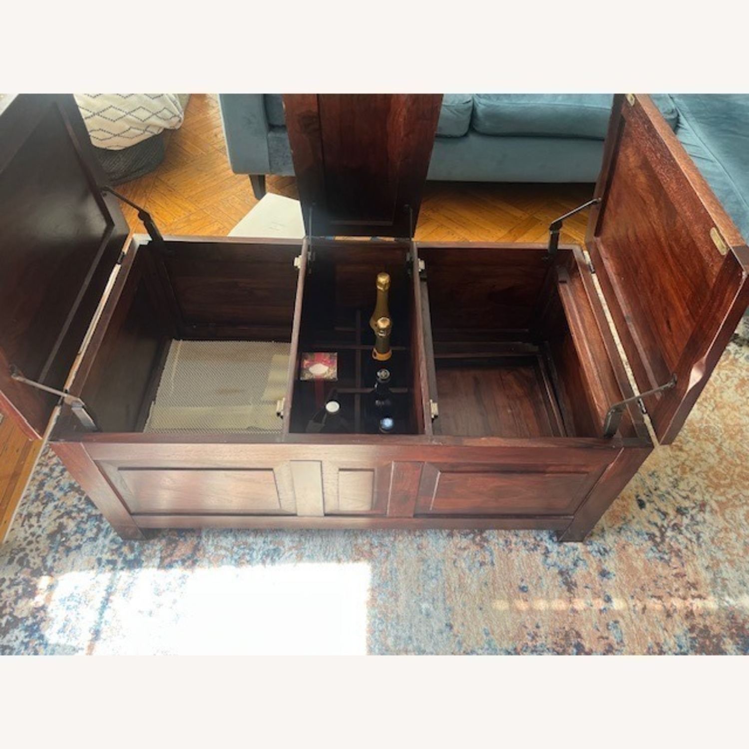 Pottery Barn Storage Trunk/Coffee Table with 3 Sections - image-3