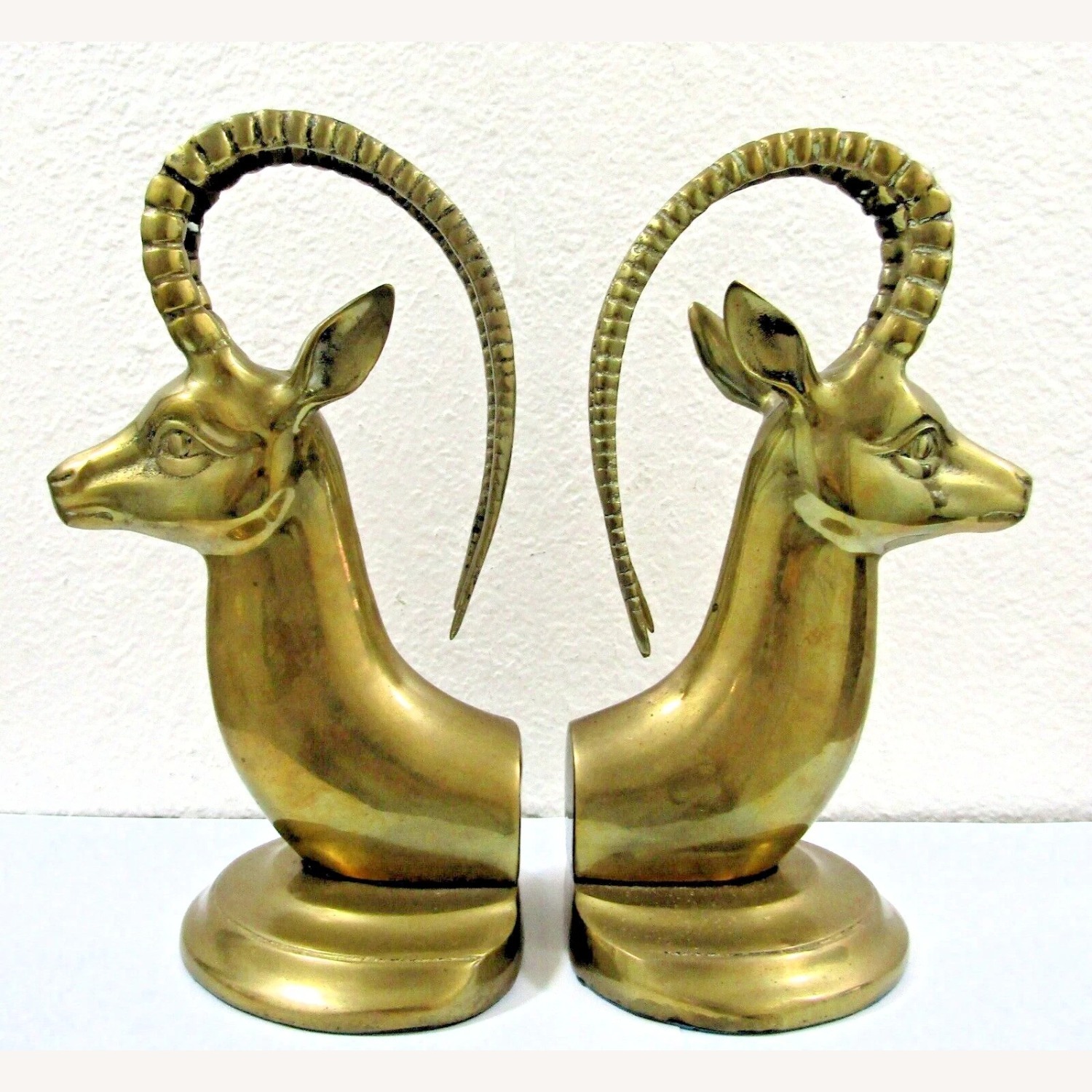 Mid-Century Modern Brass Ibex Bookends Circa 1950s - image-1
