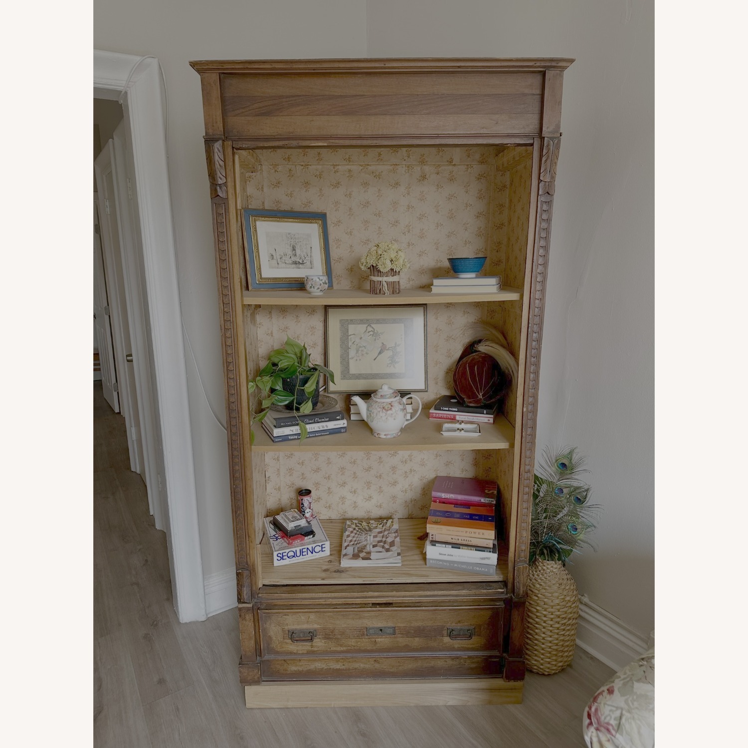 Antique 1900s Solid Wood Bookshelf  - image-1