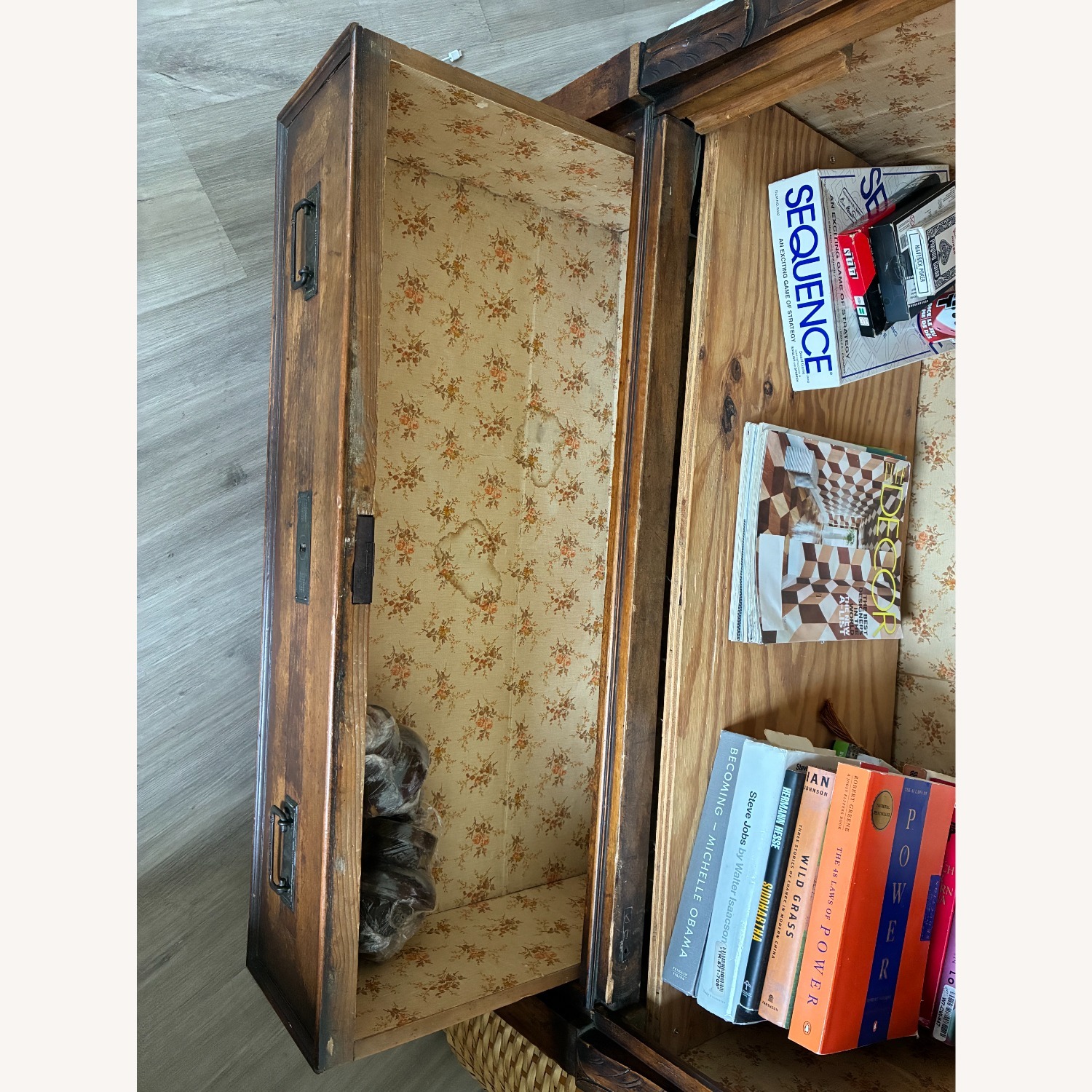 Antique 1900s Solid Wood Bookshelf  - image-2