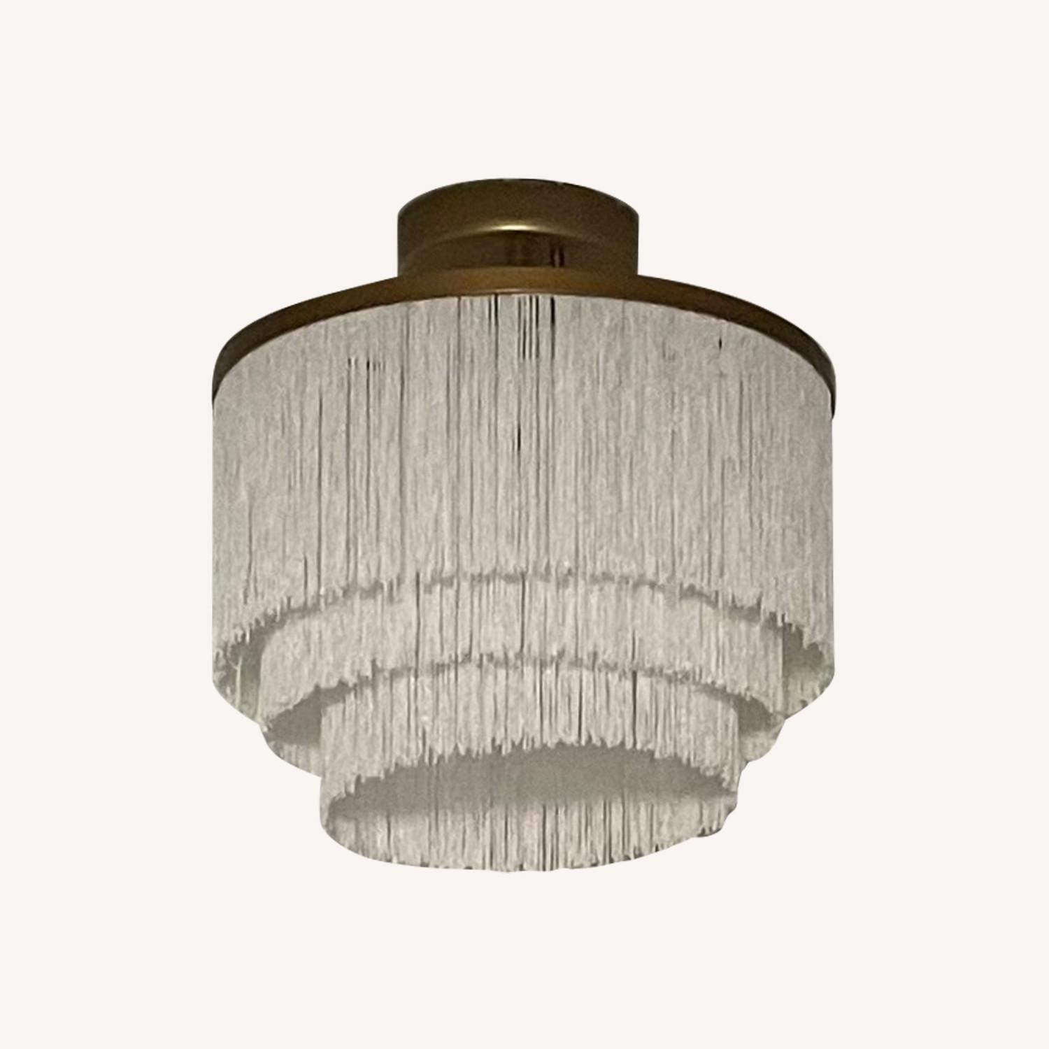 Fringe Chandelier with Brushed Gold Base - image-0