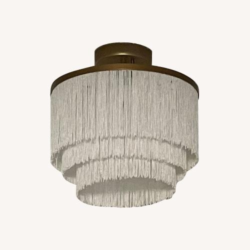 Used Fringe Chandelier with Brushed Gold Base for sale on AptDeco