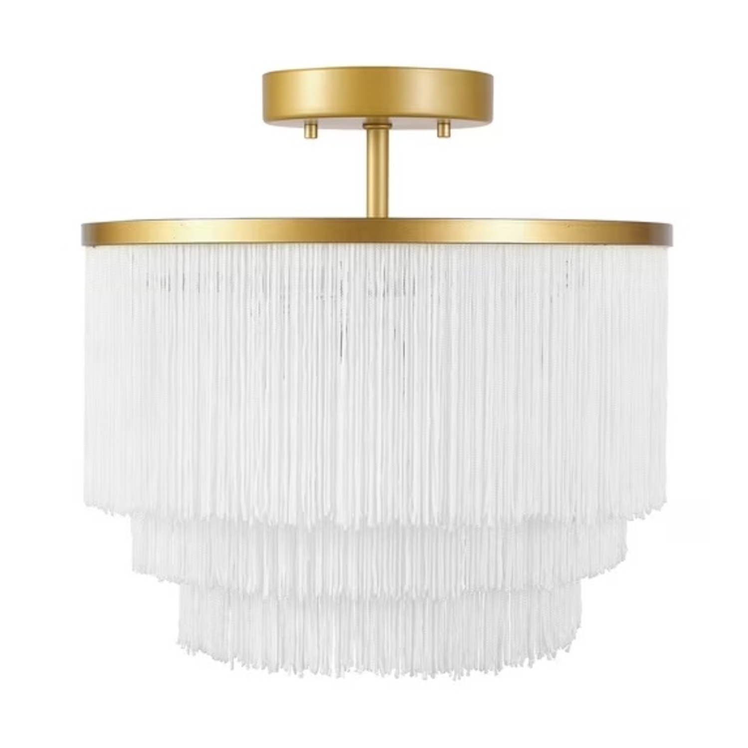 Fringe Chandelier with Brushed Gold Base - image-6