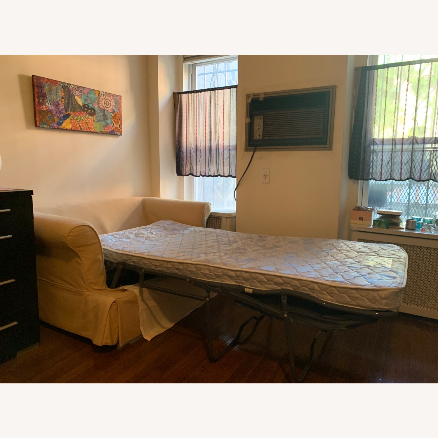 Sleeper Sofa Beige Twin size - image-5