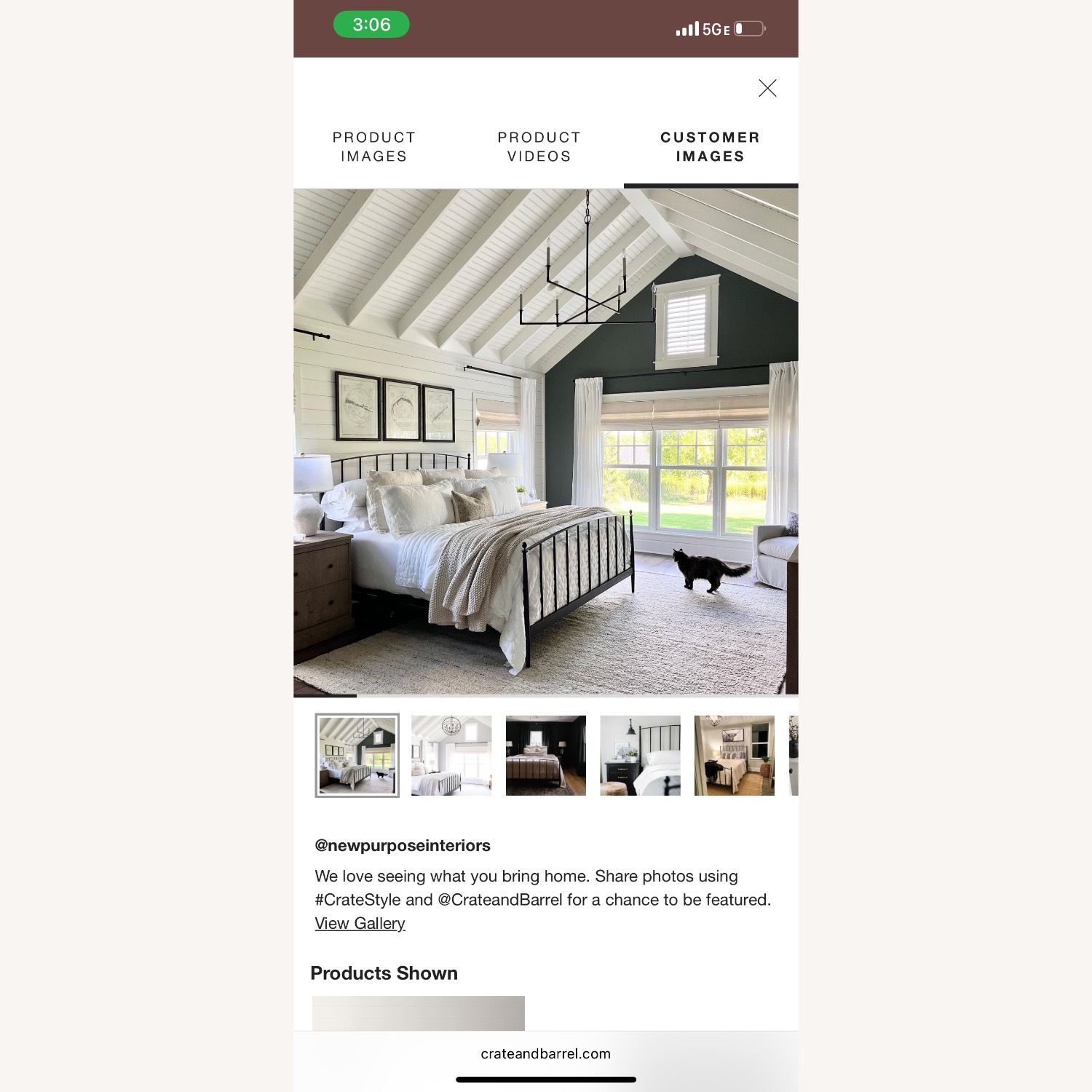 Crate & Barrel Mason Shadow Queen Bed - image-4