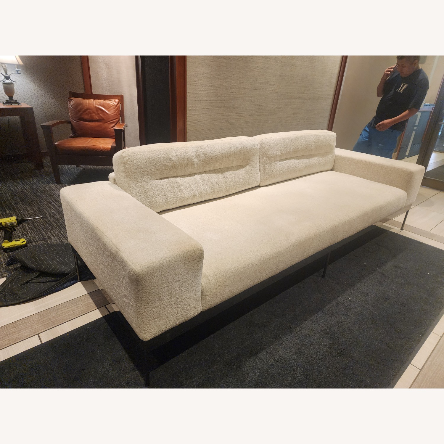 CB2 Mauro White Sofa - image-3