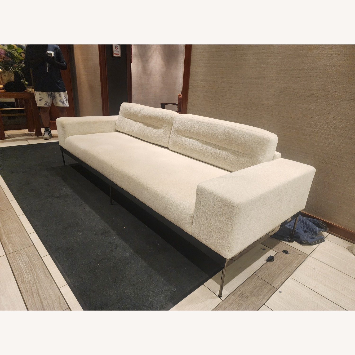CB2 Mauro White Sofa - image-1