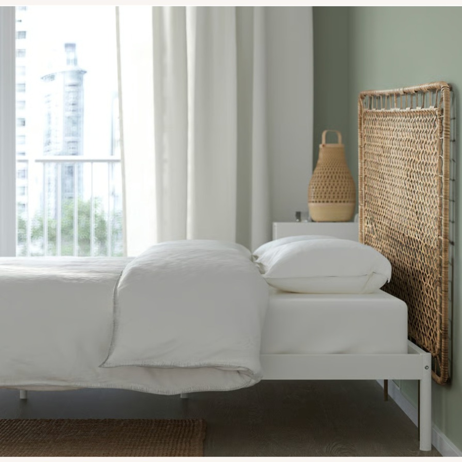 IKEA Queen Bed Frame with 2 Headboards - image-1