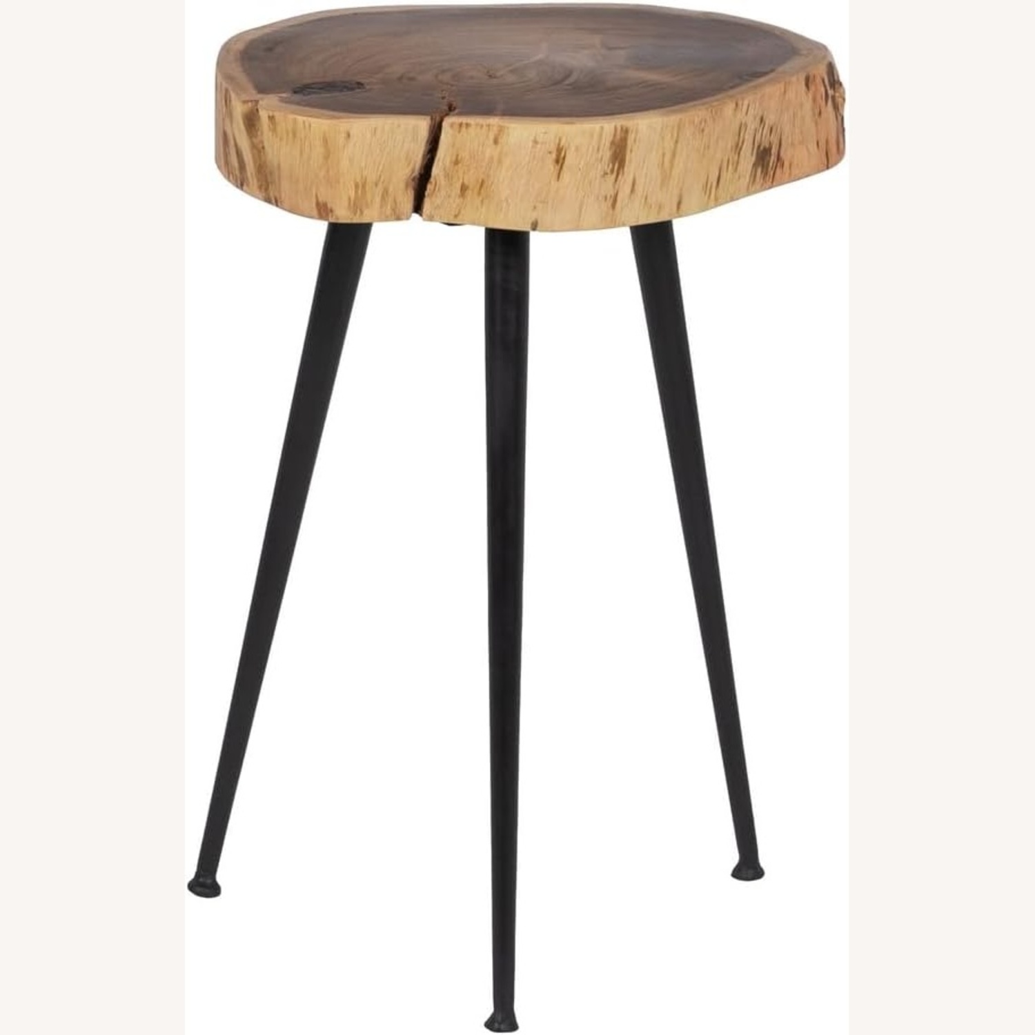 Wood Tree Top Side Tables with Cast Iron Legs - image-9