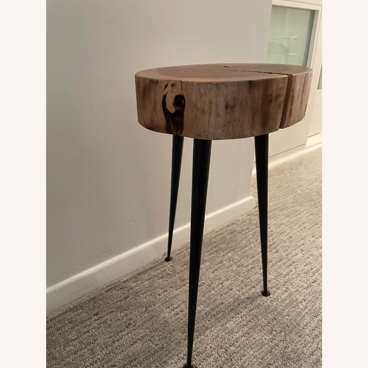 Wood Tree Top Side Tables with Cast Iron Legs - image-5