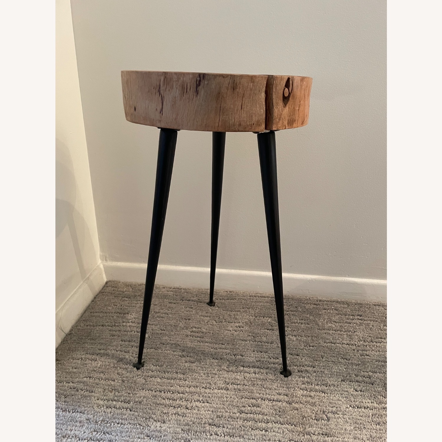 Wood Tree Top Side Tables with Cast Iron Legs - image-6