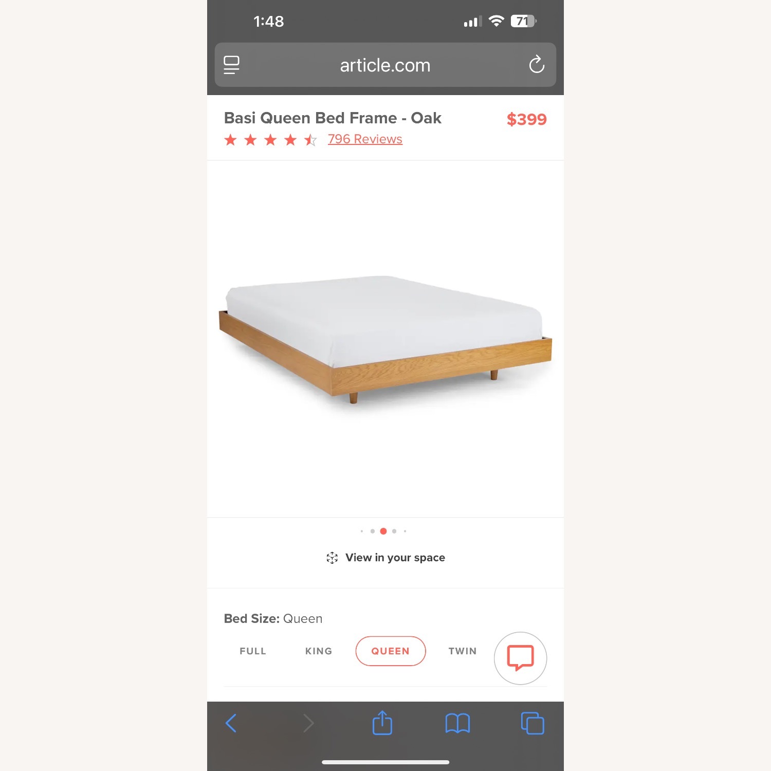 Article Basi Queen Oak Bedframe - image-9