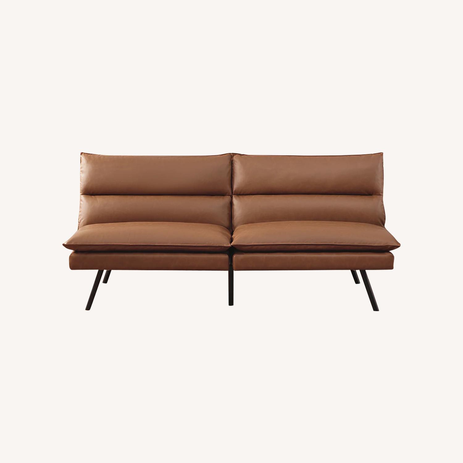Brown Futon Sofa Bed - image-0