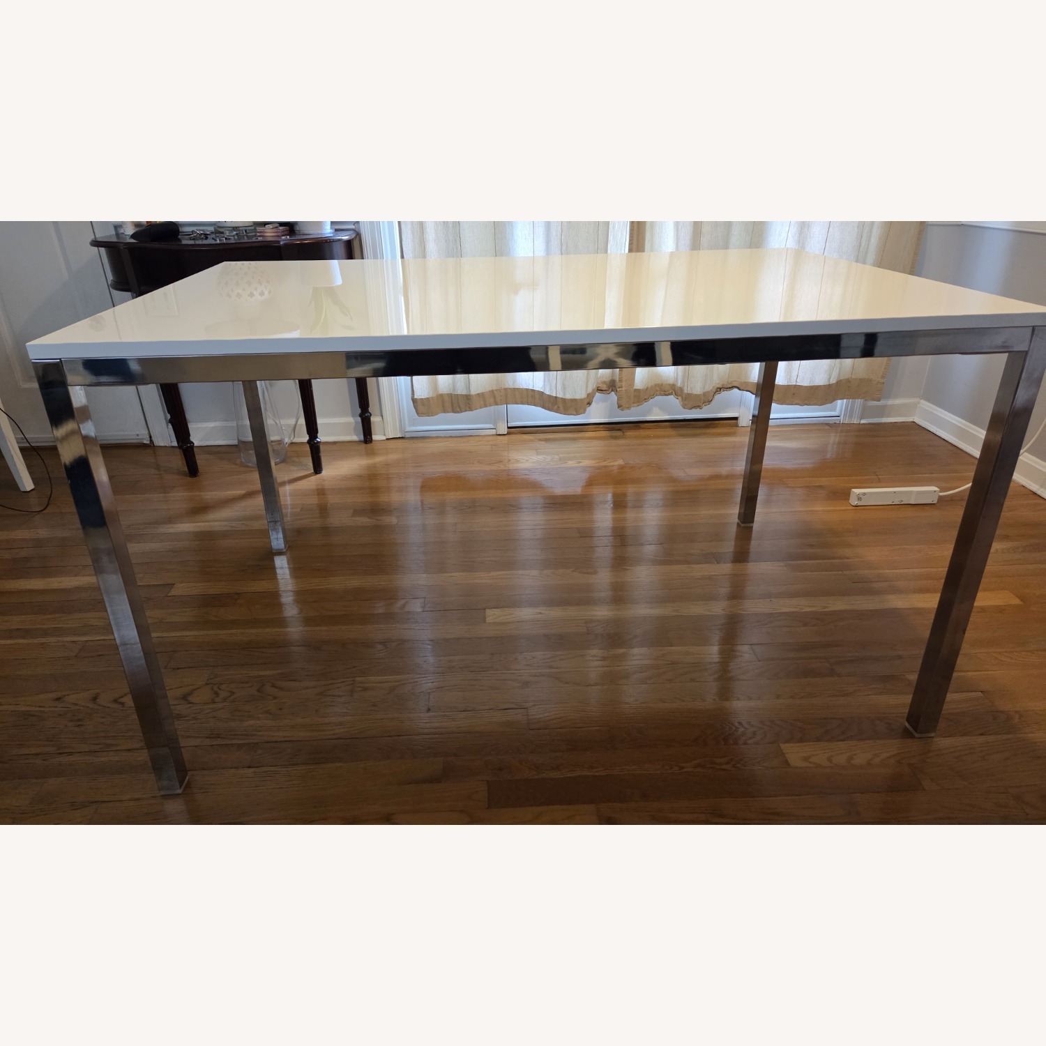 IKEA TORSBY White Dining Table With Metal Frame - image-3