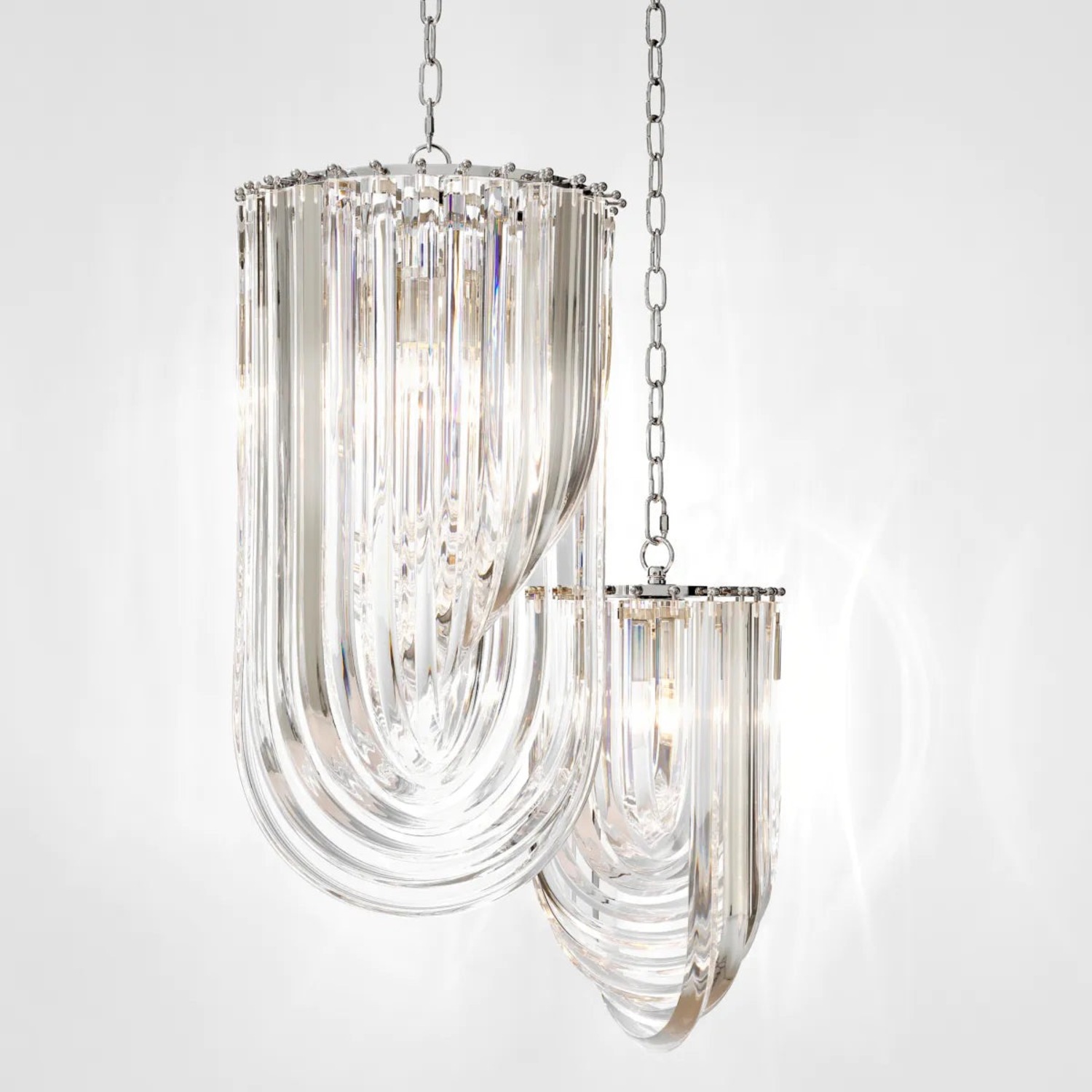 Murano 14" dia x 25.5 Chandelier  - image-2
