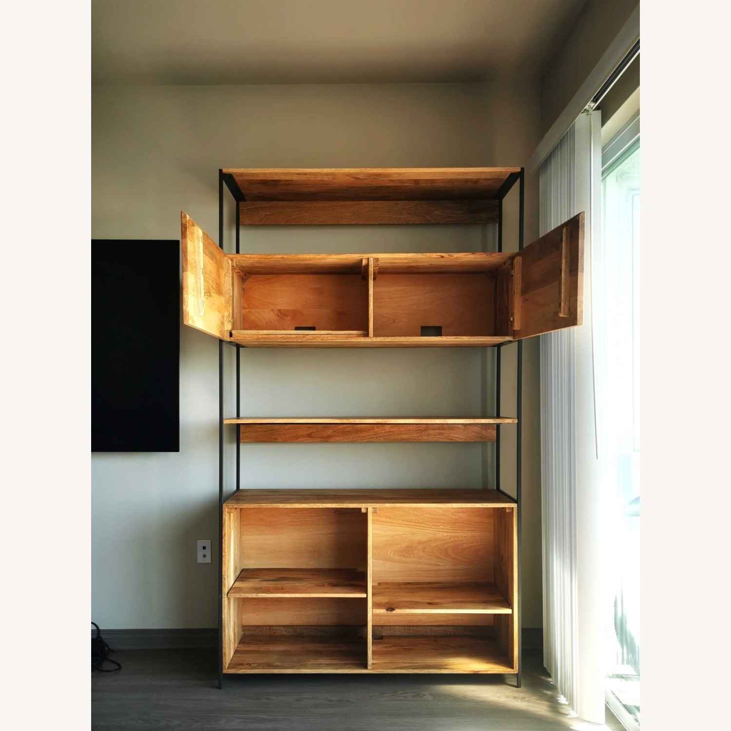 West Elm Industrial Open & Closed Storage Bookcase - AptDeco