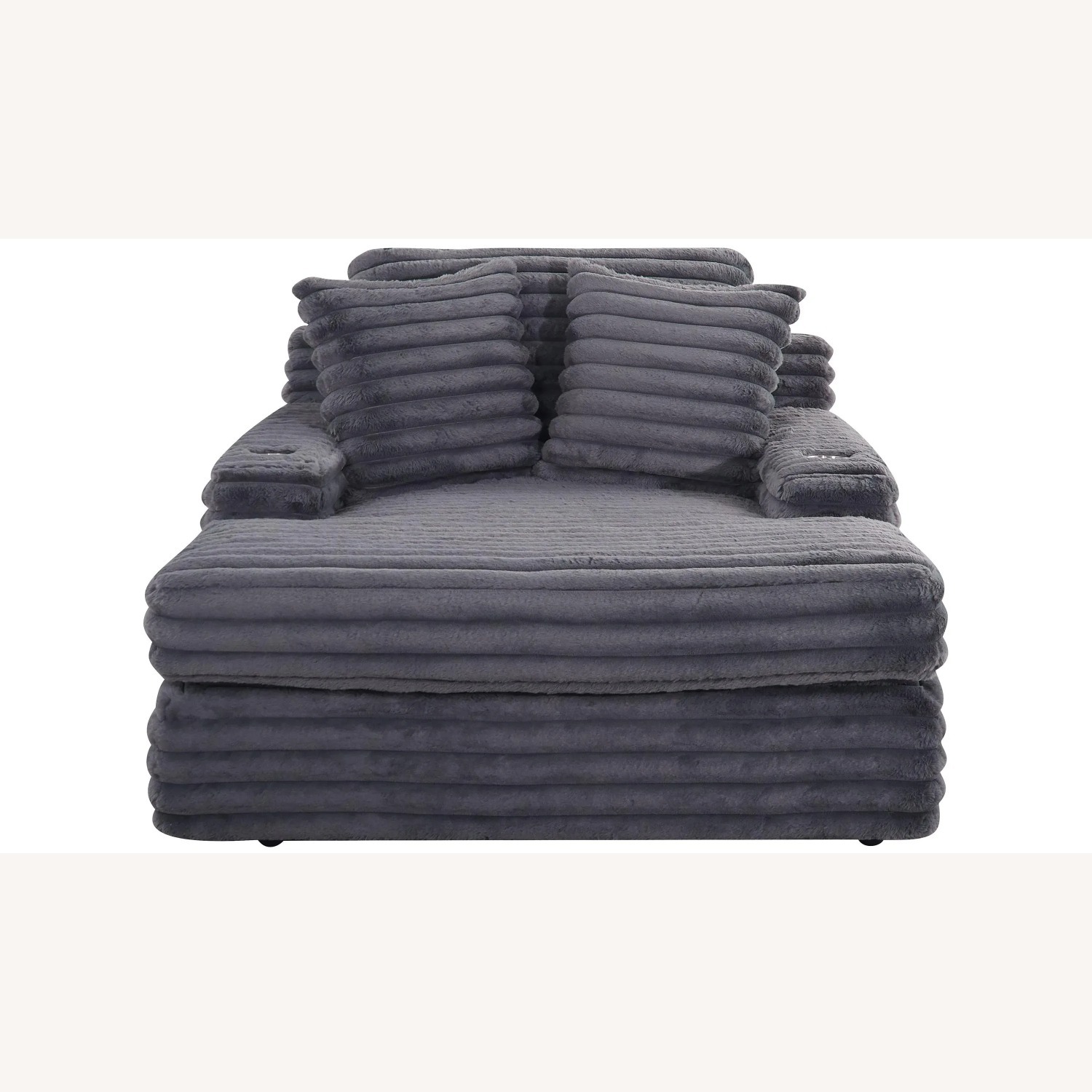 Woolly Small Chaise w/ Dual Cup Holders and USB - image-1