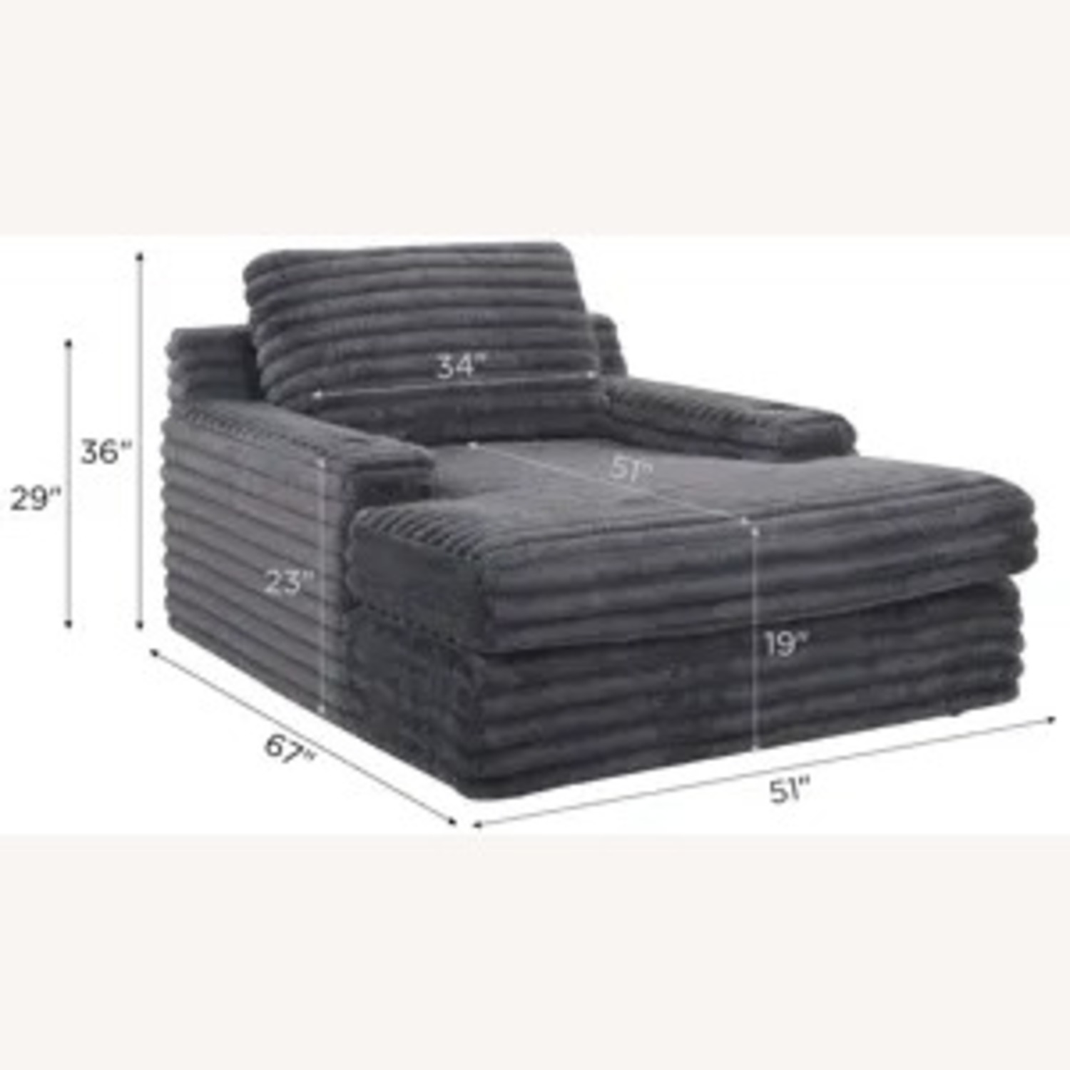 Woolly Small Chaise w/ Dual Cup Holders and USB - image-5