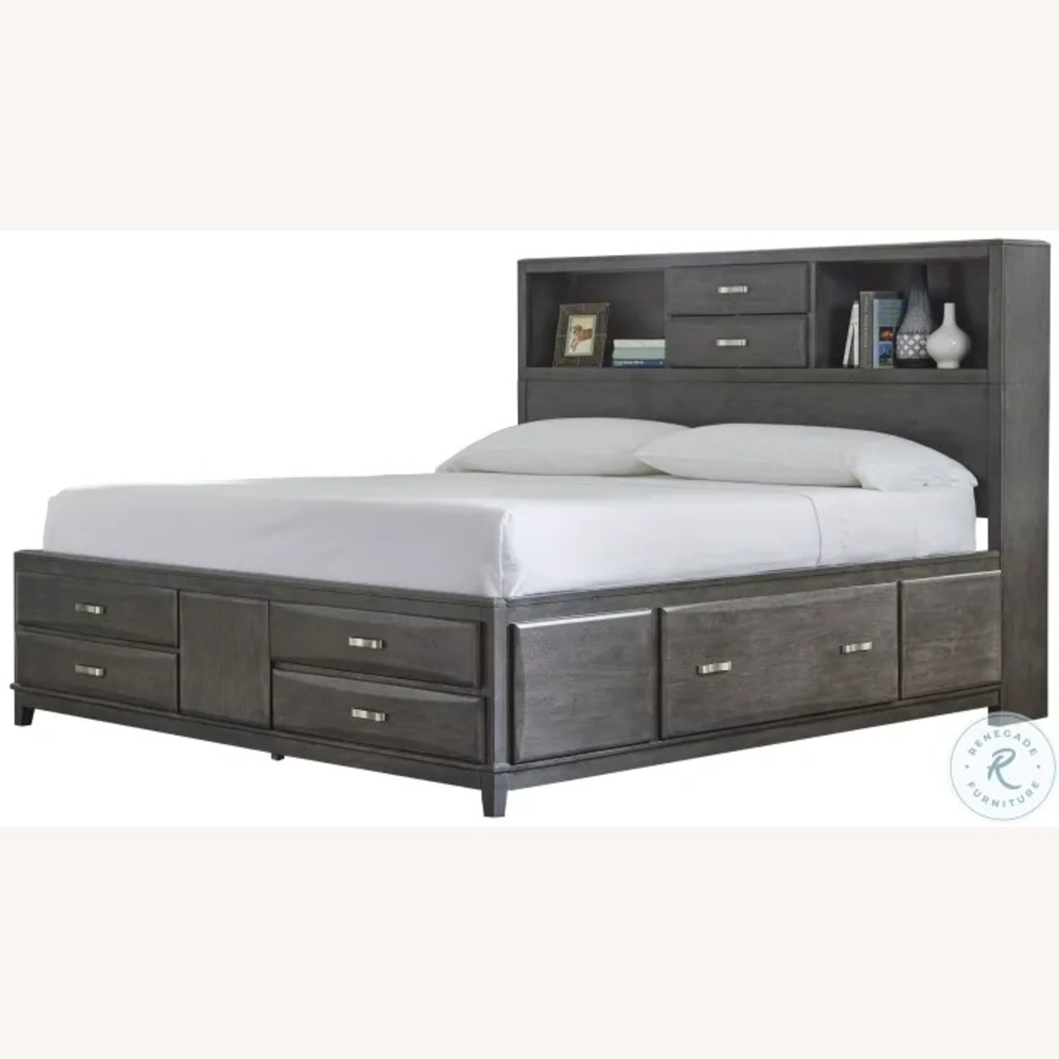 Coleman Catibrook Gray Bookcase King Storage Panel Bed - image-0