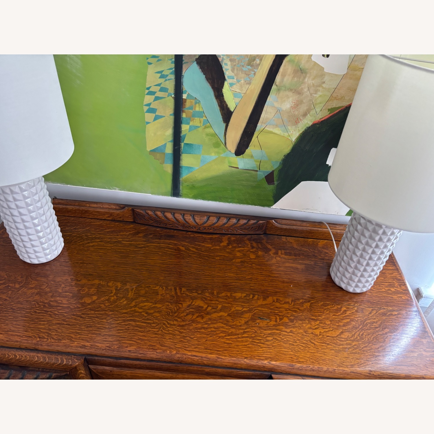 Vintage Art Deco Oak Sideboard Buffet Server - image-4