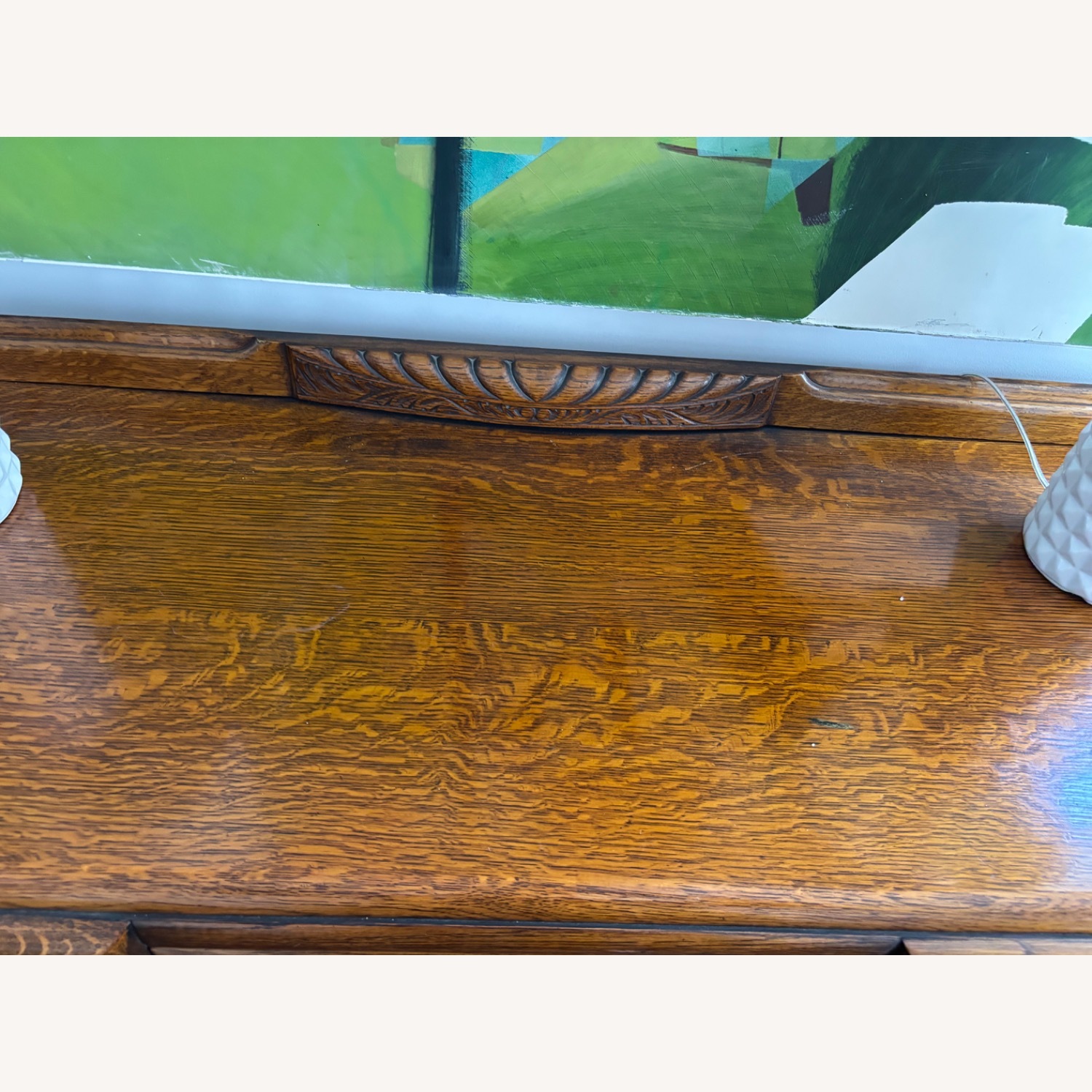 Vintage Art Deco Oak Sideboard Buffet Server - image-7