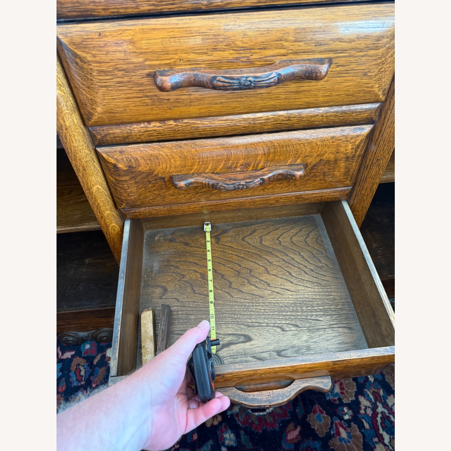 Vintage Art Deco Oak Sideboard Buffet Server - image-11