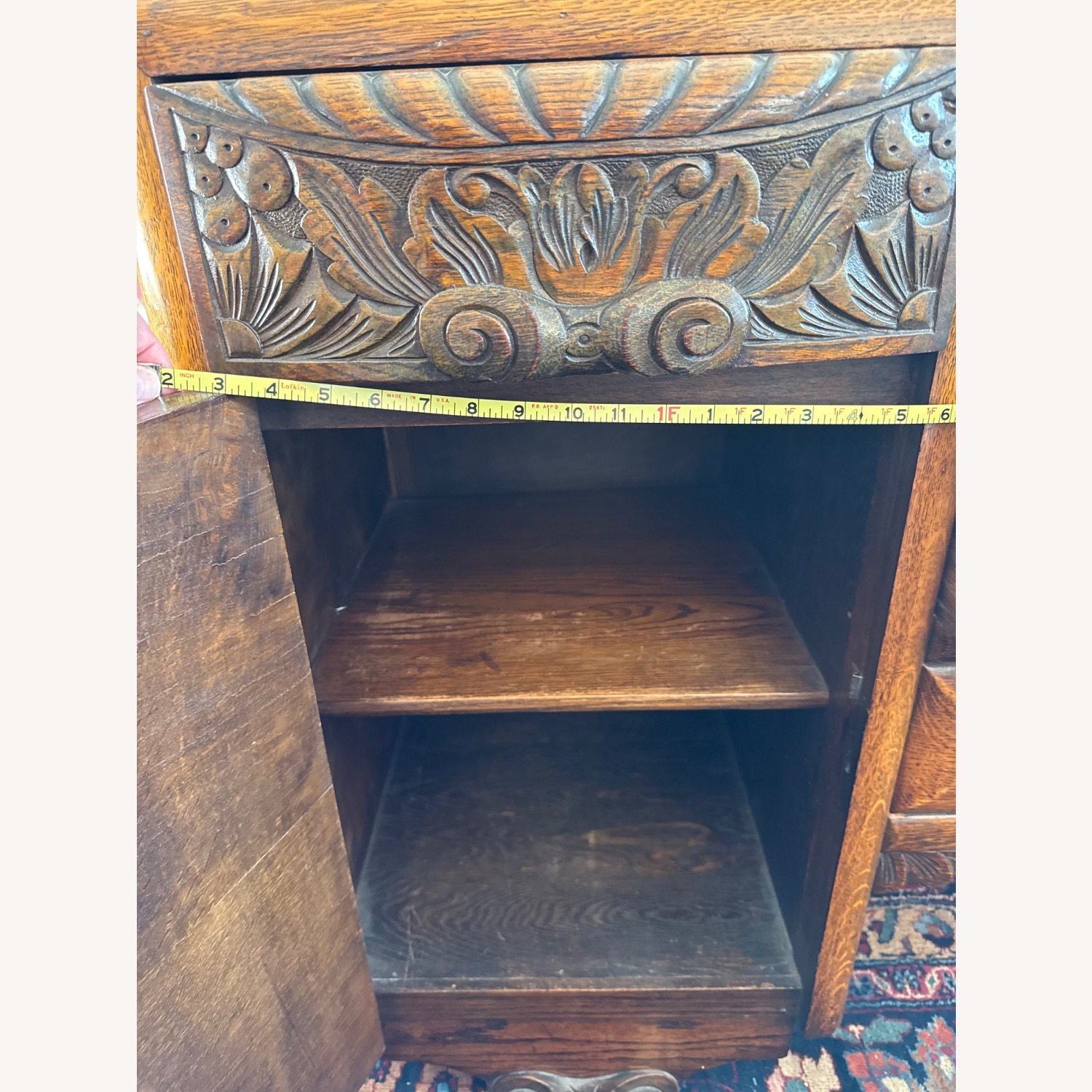 Vintage Art Deco Oak Sideboard Buffet Server - image-9
