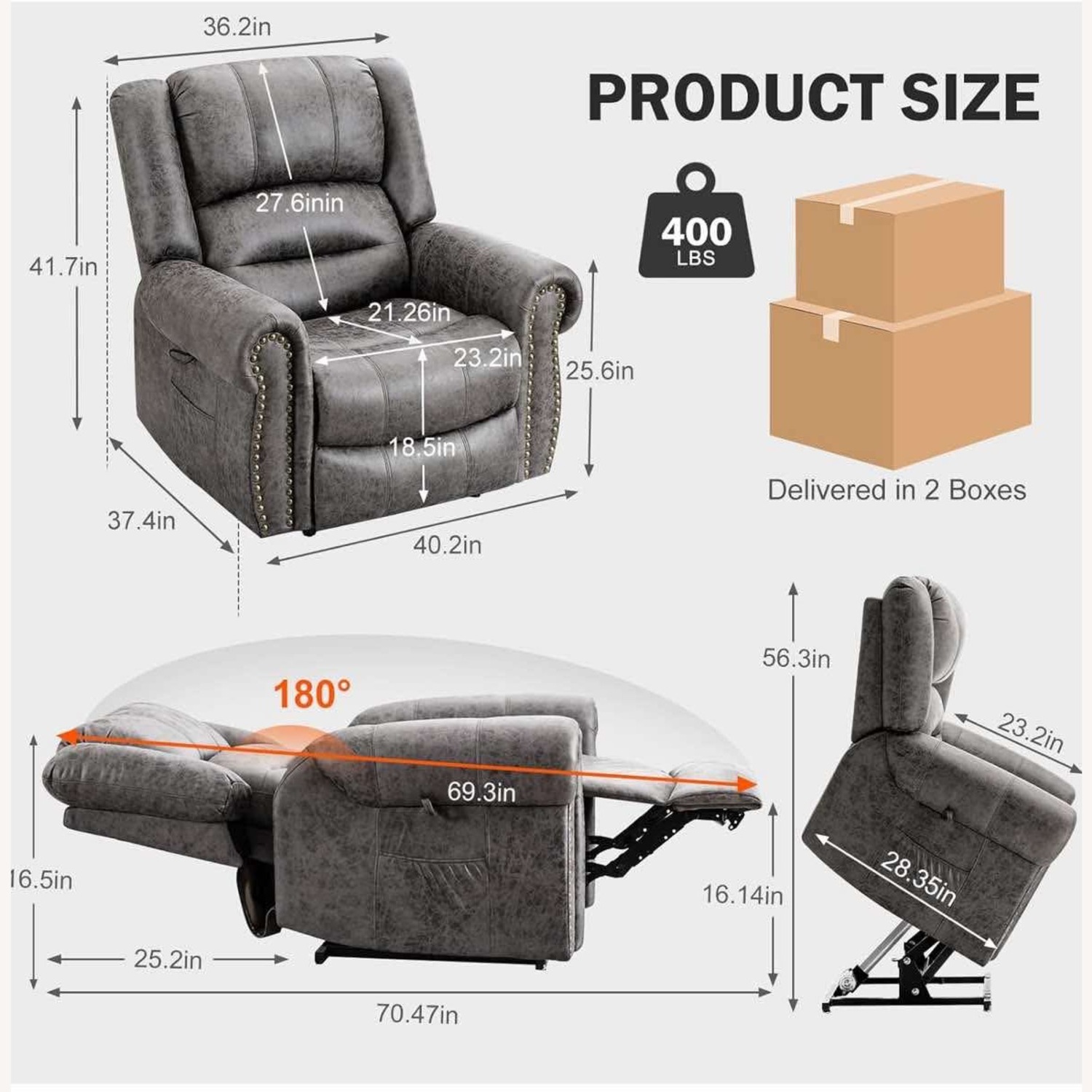 Dual Motor Lay Flat Lift Chairs Recliners - image-5