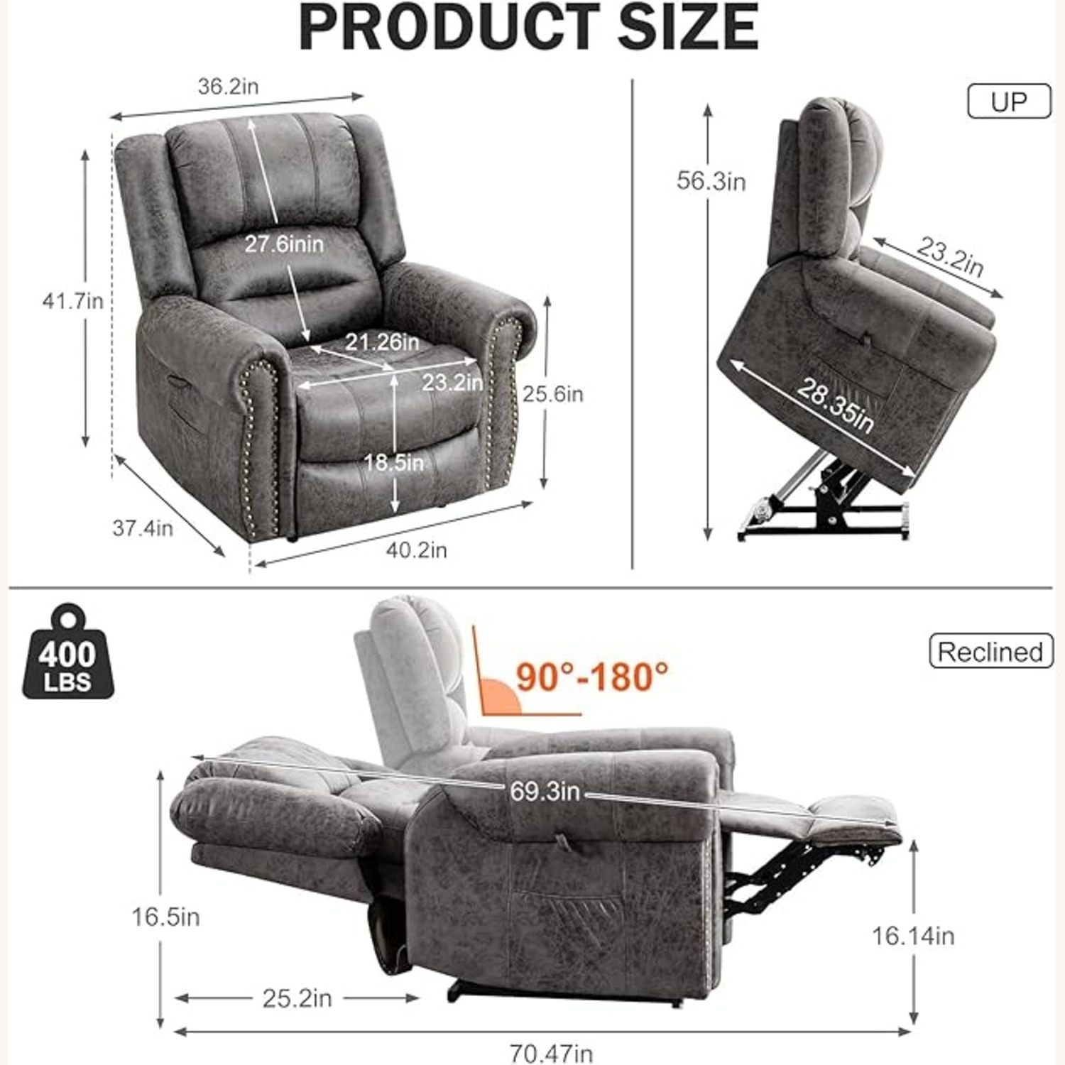 Dual Motor Lay Flat Lift Chairs Recliners - image-9