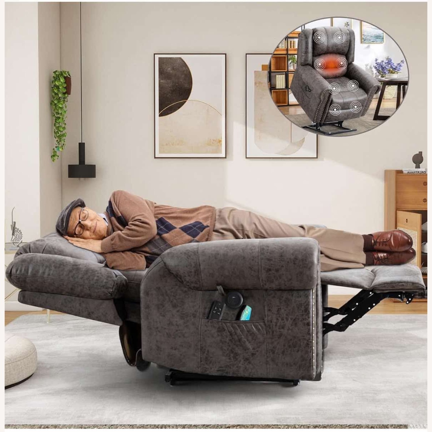 Dual Motor Lay Flat Lift Chairs Recliners - image-3