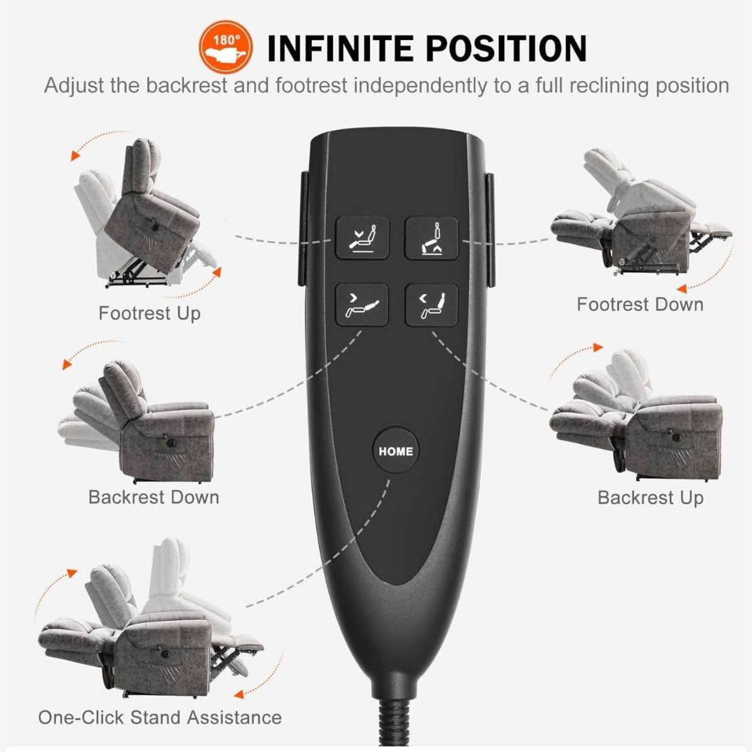 Dual Motor Lay Flat Lift Chairs Recliners - image-6