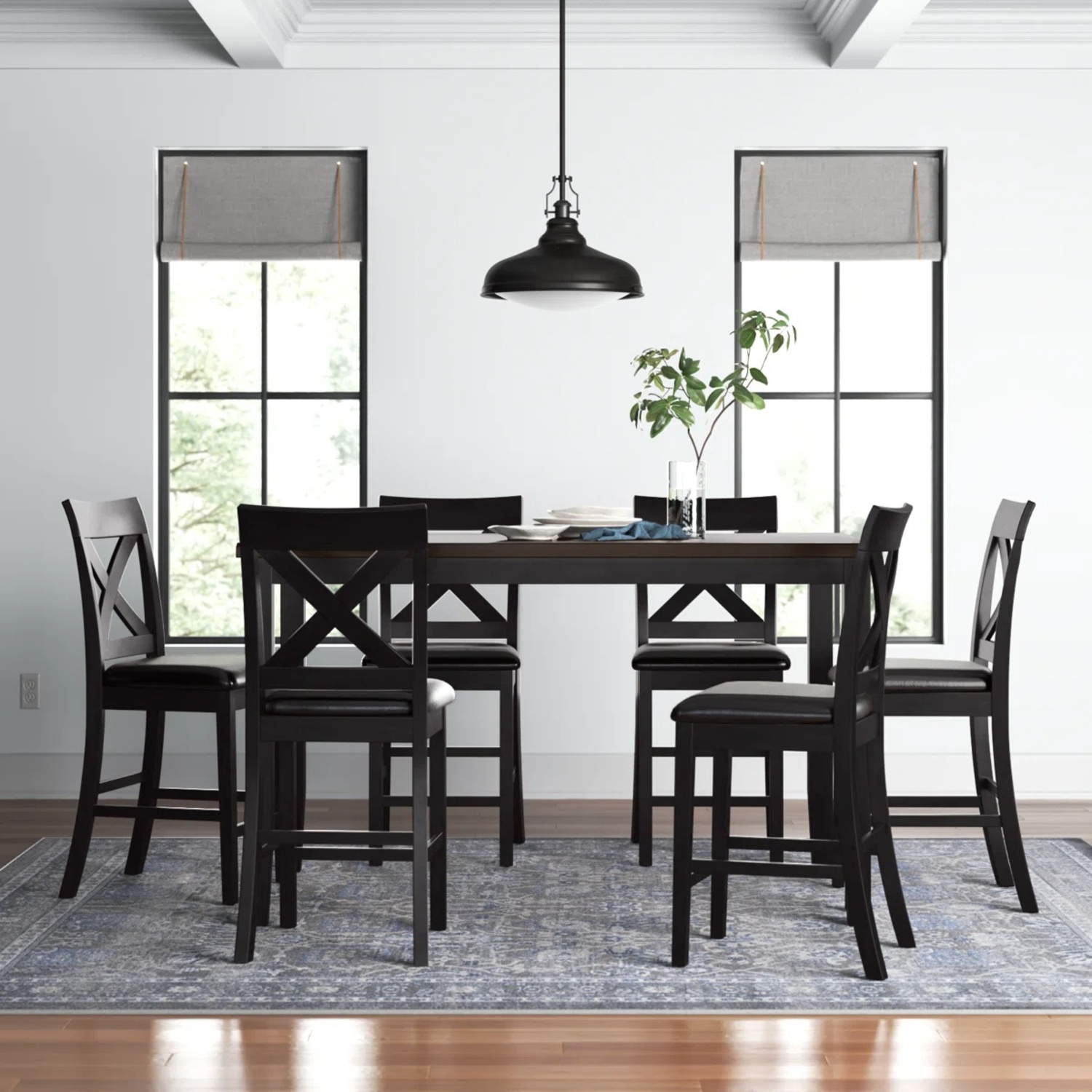 Dining Set. One Table and 6 Cushioned Chairs - image-4