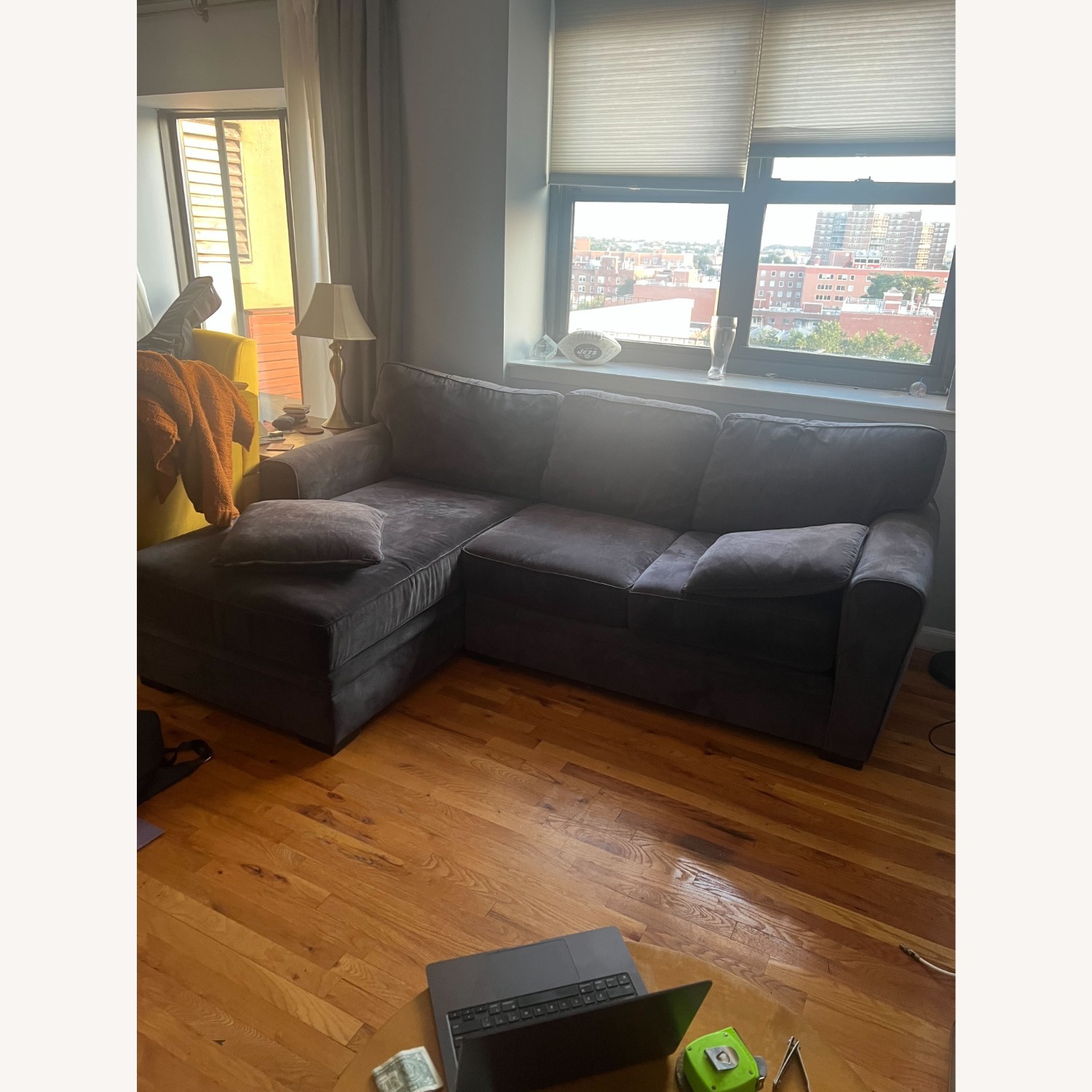 Raymour & Flanigan Blue Artemis II Sectional - image-1