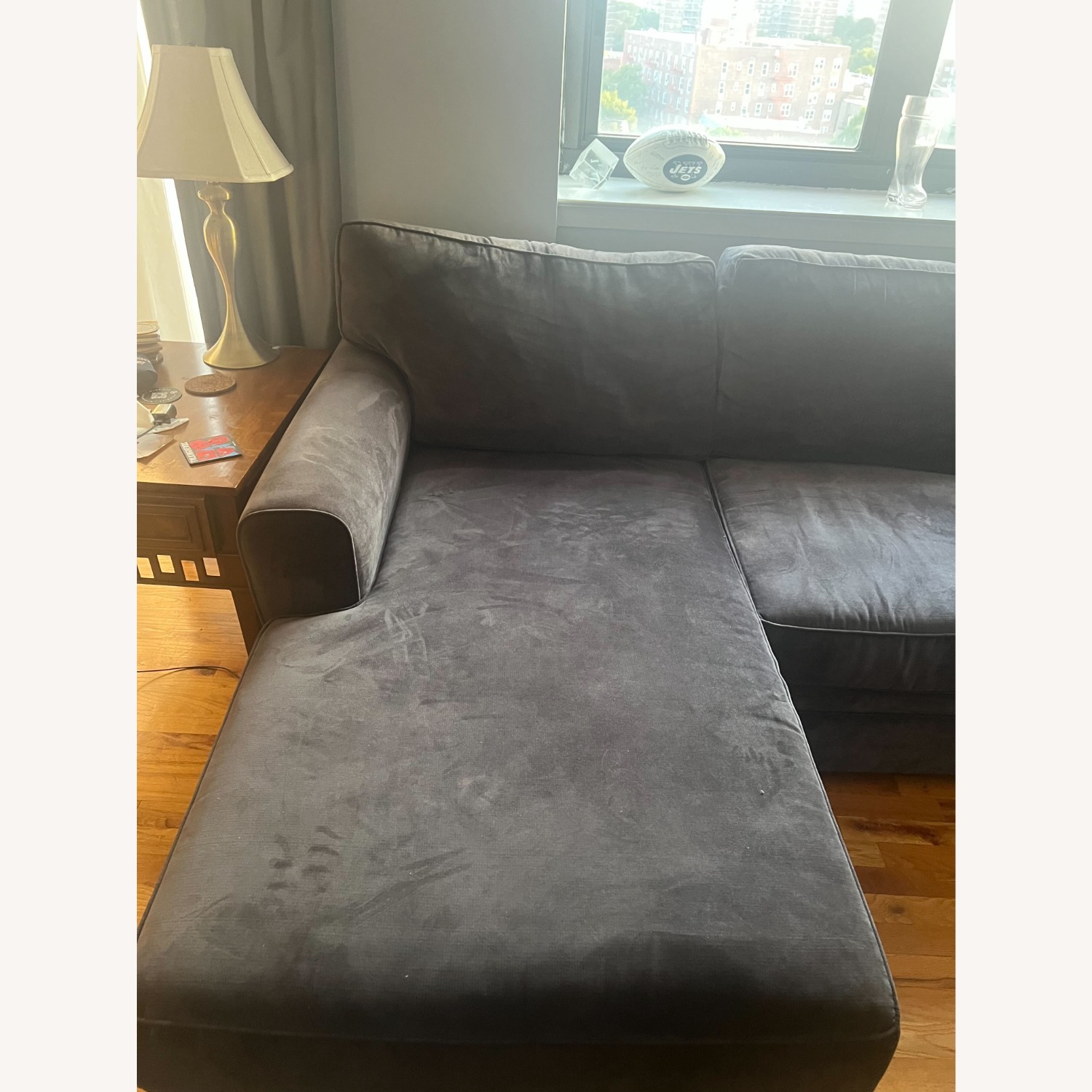 Raymour & Flanigan Blue Artemis II Sectional - image-3