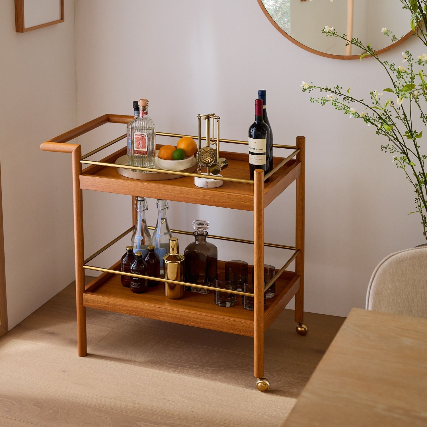 West Elm Mid-Century Modern Bar Cart - image-1