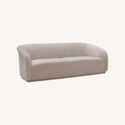Used TOV Furniture Elegant Cream Pleaded Sofa for sale on AptDeco