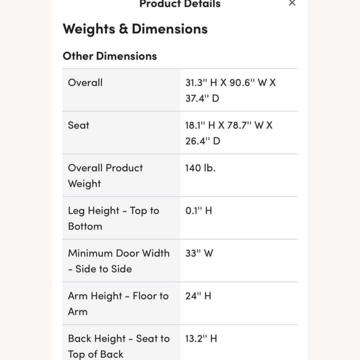 TOV Furniture Elegant Cream Pleaded Sofa - image-3