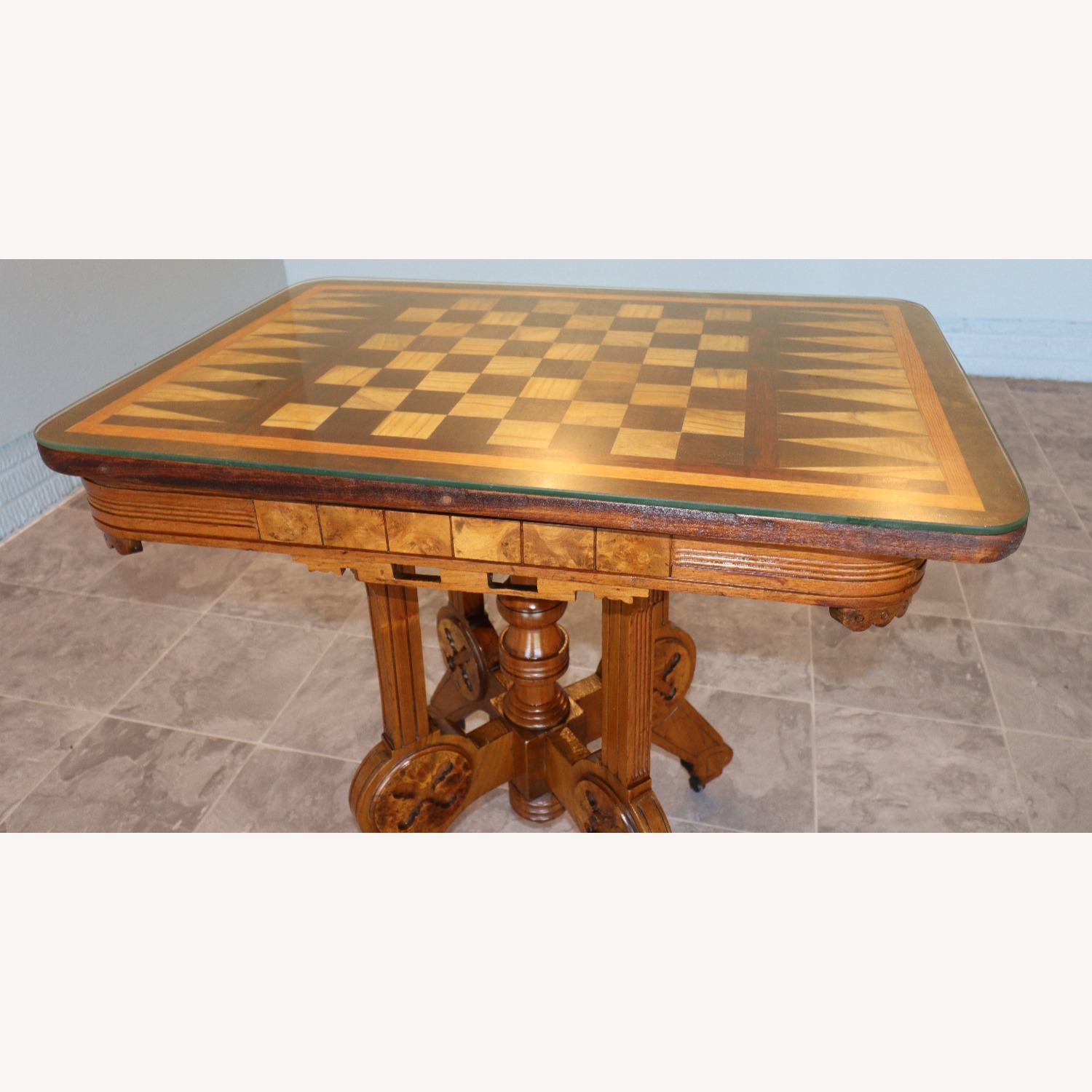 Victorian Revival Flip-Top Game Table - image-10