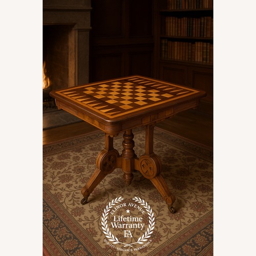 Used Victorian Revival Flip-Top Game Table for sale on AptDeco