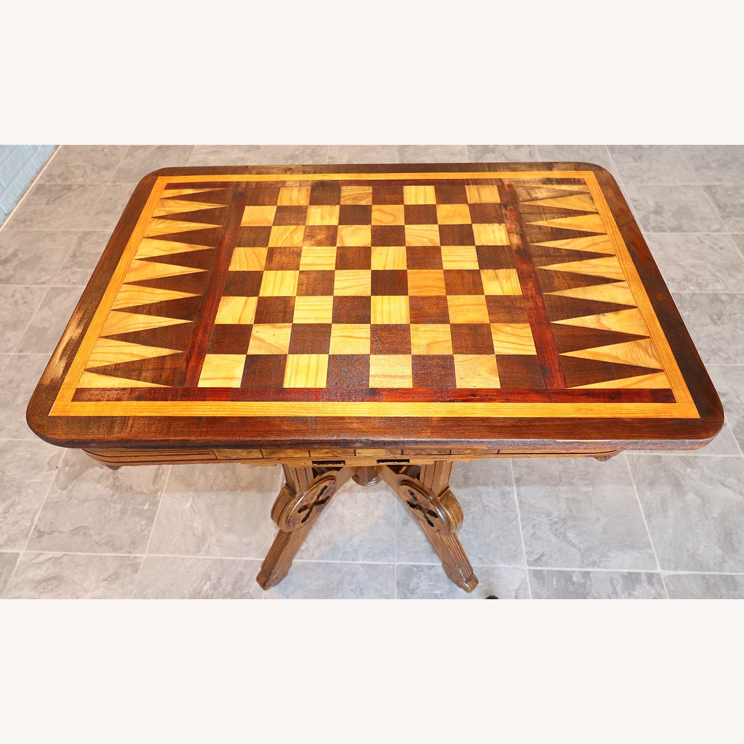 Victorian Revival Flip-Top Game Table - image-8