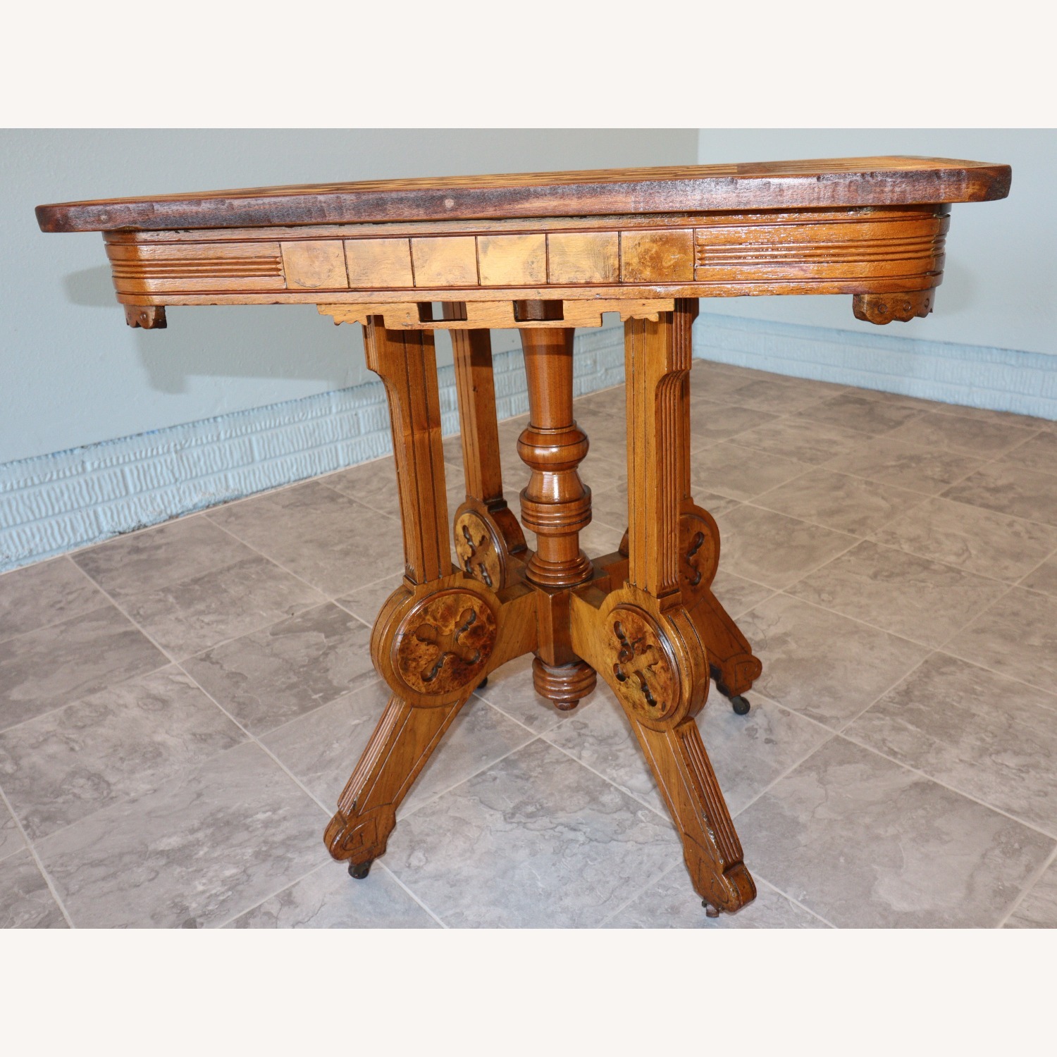 Victorian Revival Flip-Top Game Table - image-2