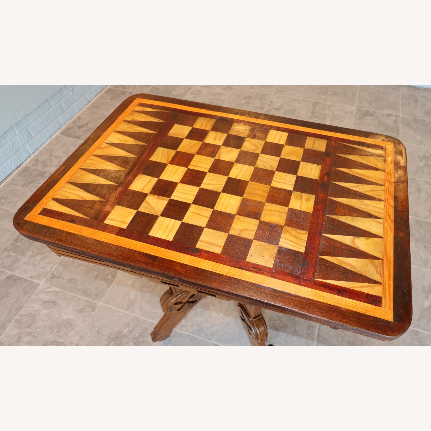 Victorian Revival Flip-Top Game Table - image-7