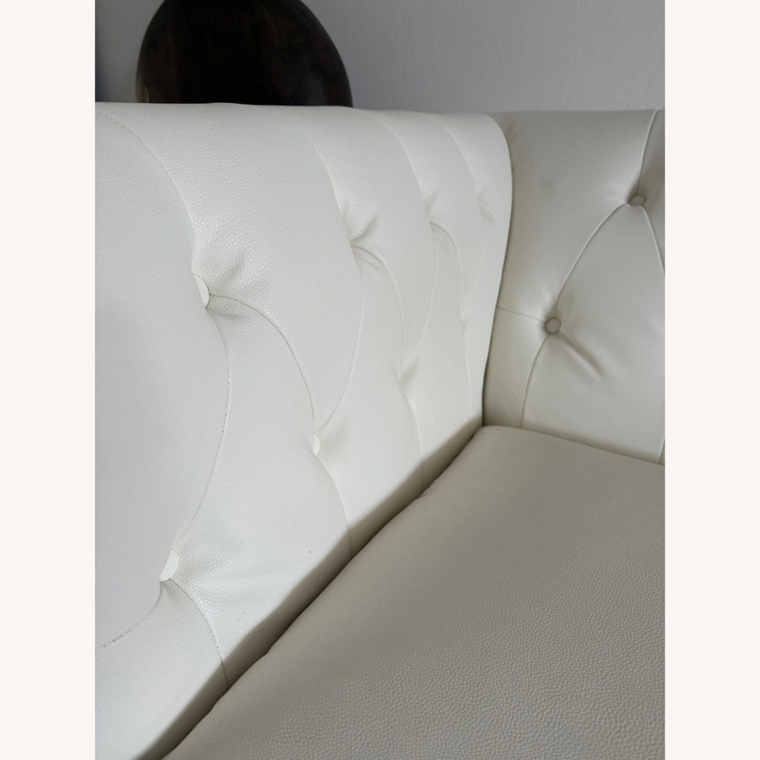 Luxury White Tufted Sofa Nailhead Trim - image-9