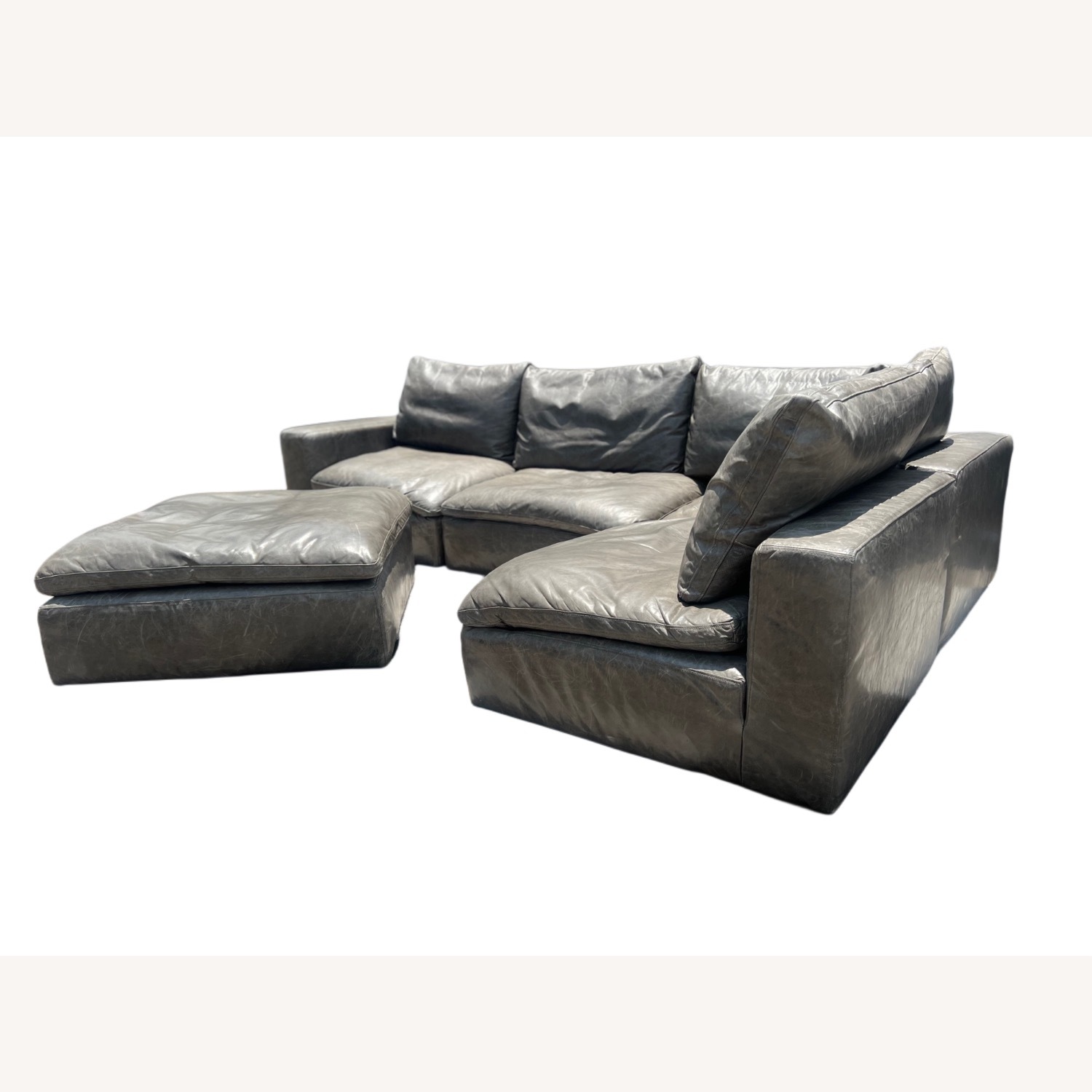 Restoration Hardware Cavalo Leather Cloud Couch - image-3