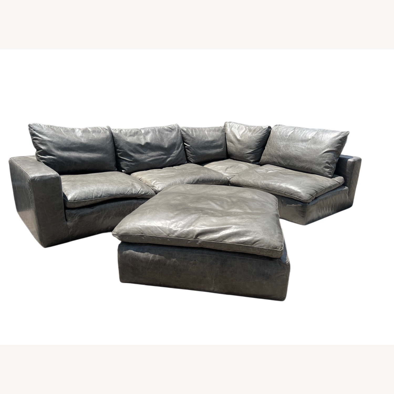 Restoration Hardware Cavalo Leather Cloud Couch - image-0