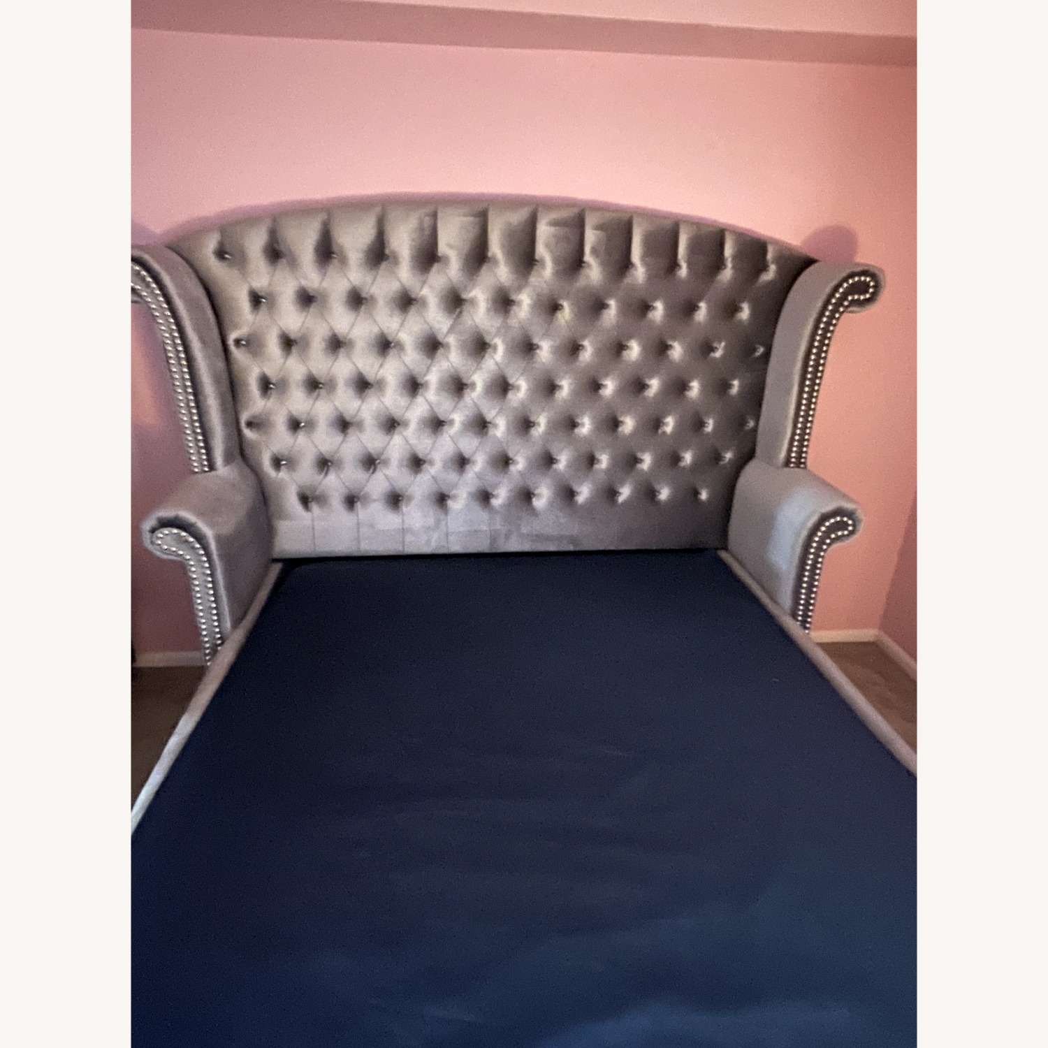 Deanna Coaster Gray Metallic Ulpostery Headboard - image-1