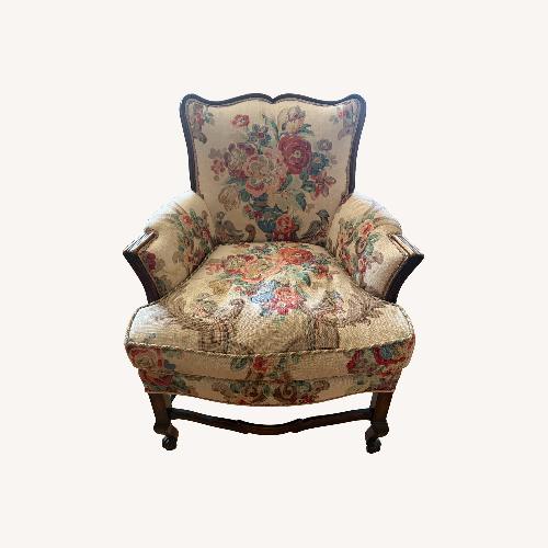 Used 19th C. French Louis XV Floral Oak Bergere Chair for sale on AptDeco